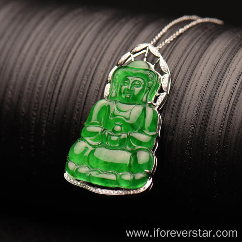 Jadeite Jade Goddess of Mercy Pendant